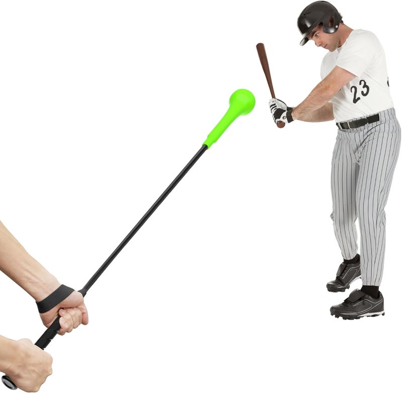 DEHAI Baseball Hitting Stick,Batting Practice Equipment for Baseball and Softball,Extended Handlebar with Grip Strap,Ideal One-on-One Baseball Training Equipment - Image 1
